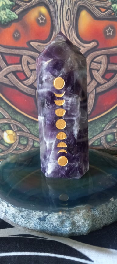 Amethyst Moon Phase Crystal point