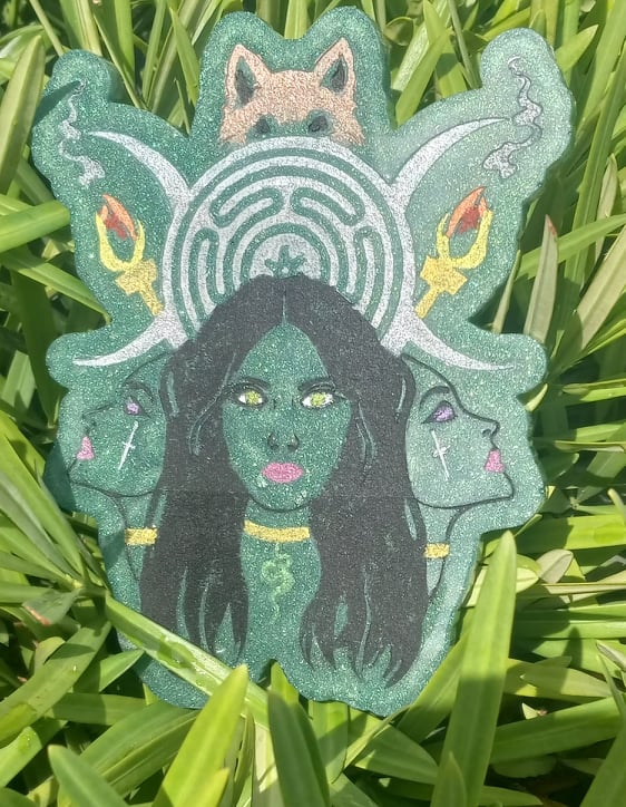 Goddess Hecate Resin Altar Tile Shipping Included in price