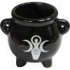 Ceramic Mini Cauldron - Triple Moon Goddess