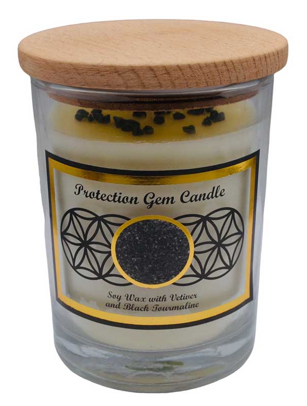 Protection gem stone soy candle