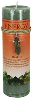 Energy pillar candle with Unkite pendant - Click Image to Close