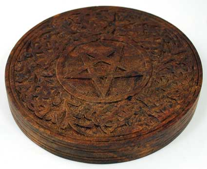 Wooden Pentagram altar tile 6"