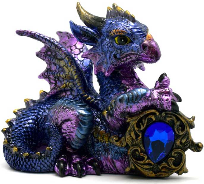 Blue Dragon w/ Stone 4"