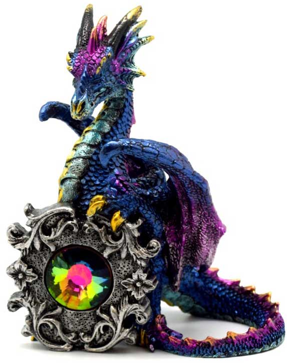 5 1/4" Dragon with multi colored crystal