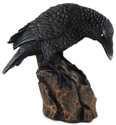 Raven down statue