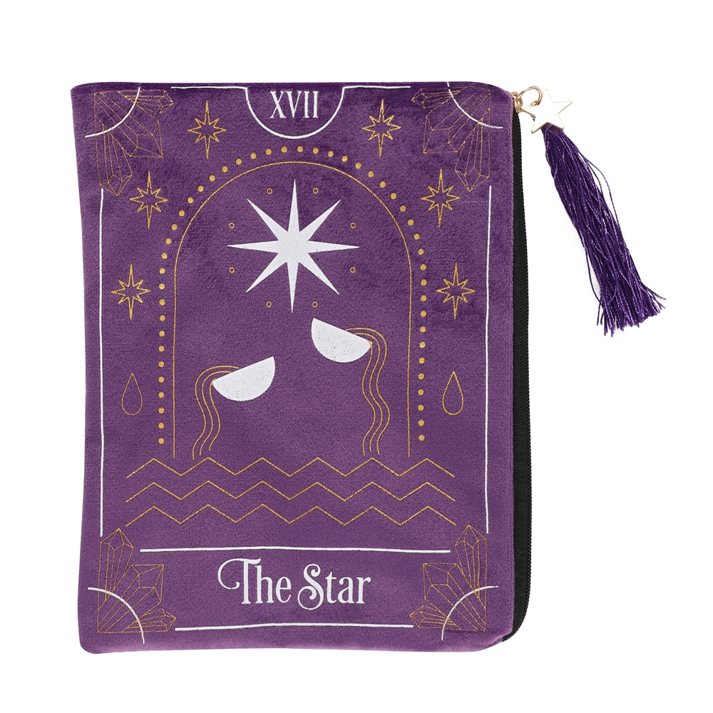 THE STAR PURPLE VELVET ZIPPERED TAROT CARD BAG