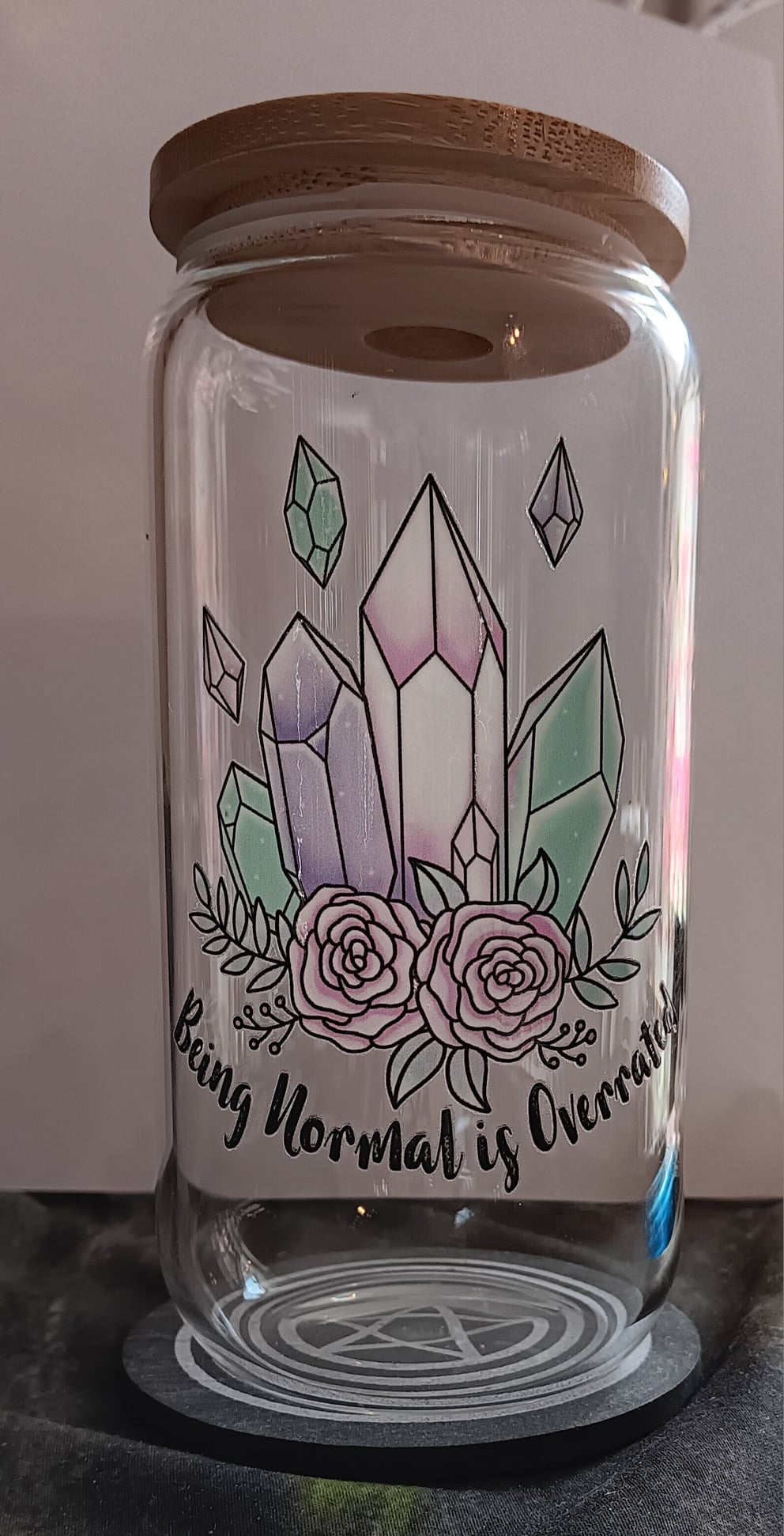 Being Normal is Overrated Glass Tumbler