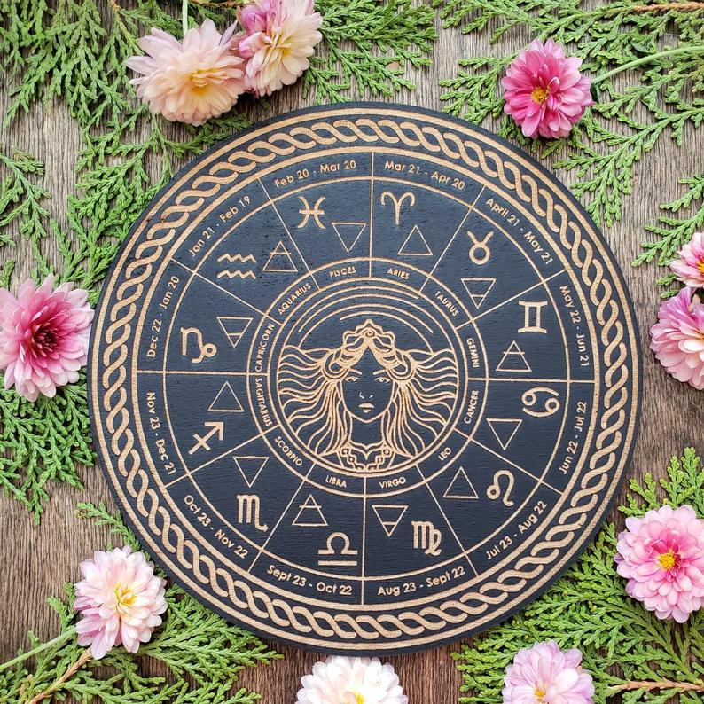 Zodiac Wheel Altar Tile Sun Goddess Brigid 6'' inch