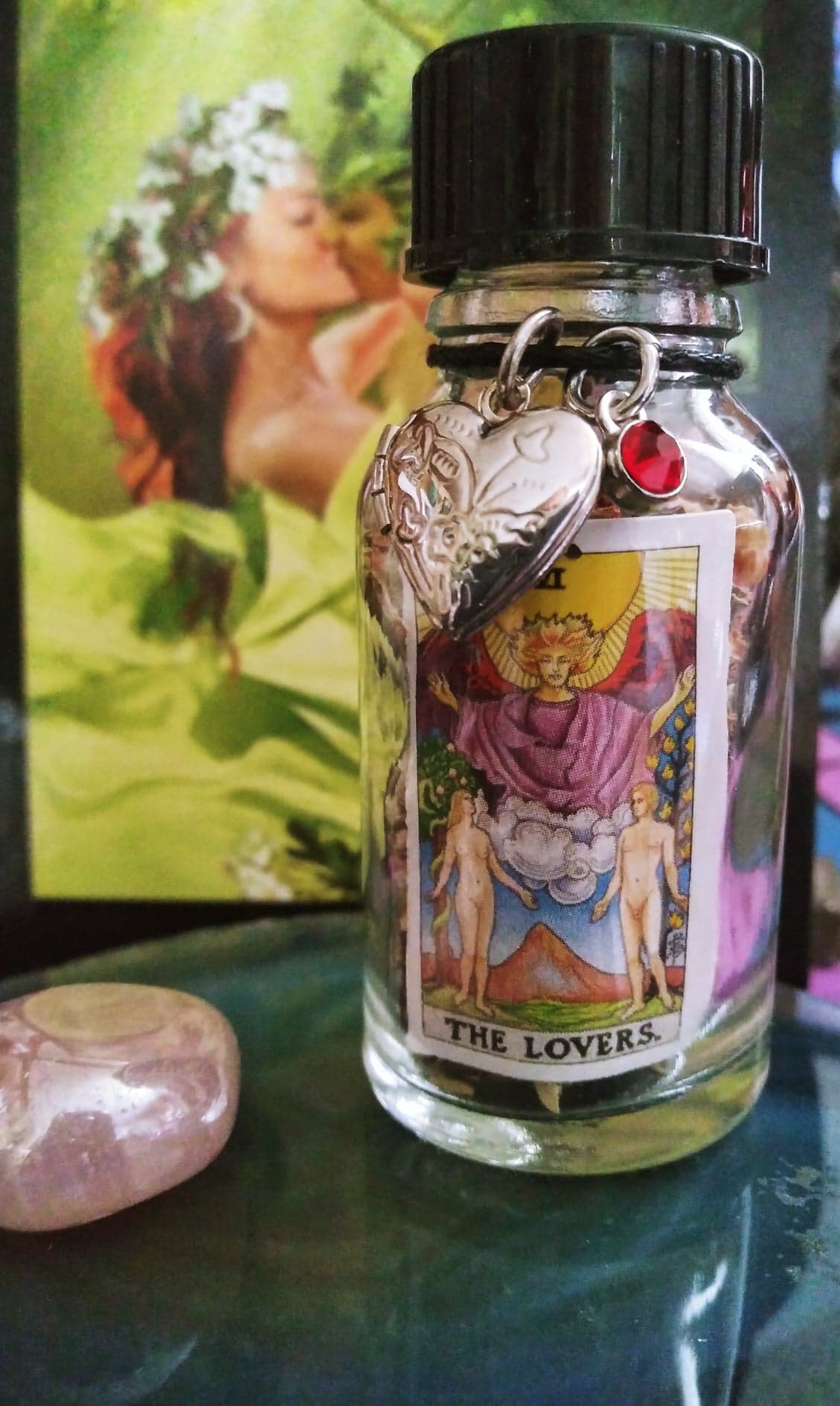 The Lovers Tarot Mini spell Jar - Click Image to Close