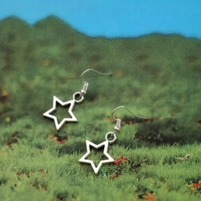Simple Star, Retro Earrings - Click Image to Close