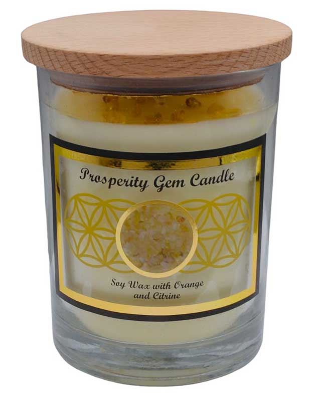 Prosperity gem stone soy candle - Click Image to Close