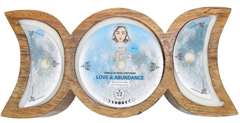 60 hr Mother Love & Abundance triple moon candle - Click Image to Close