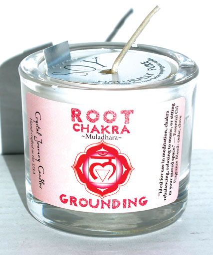 Root chakra soy votive candle - Click Image to Close
