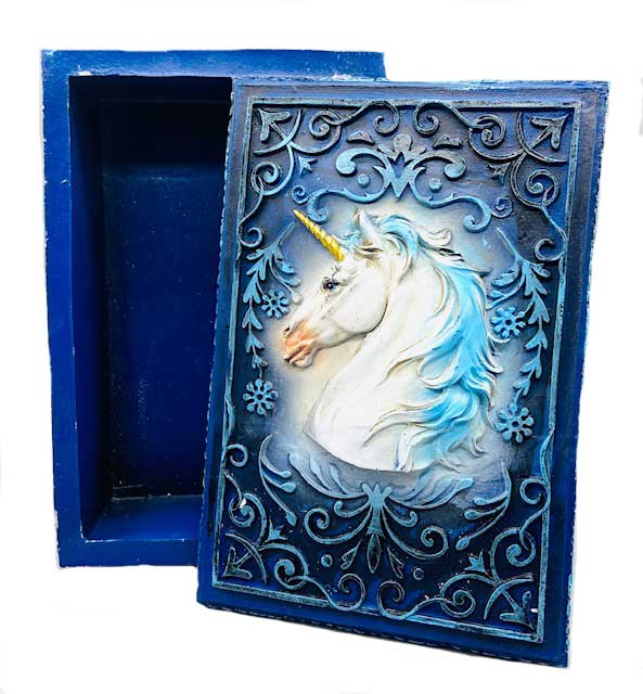 3 3/4"x 5 1/2" Unicorn tarot box - Click Image to Close