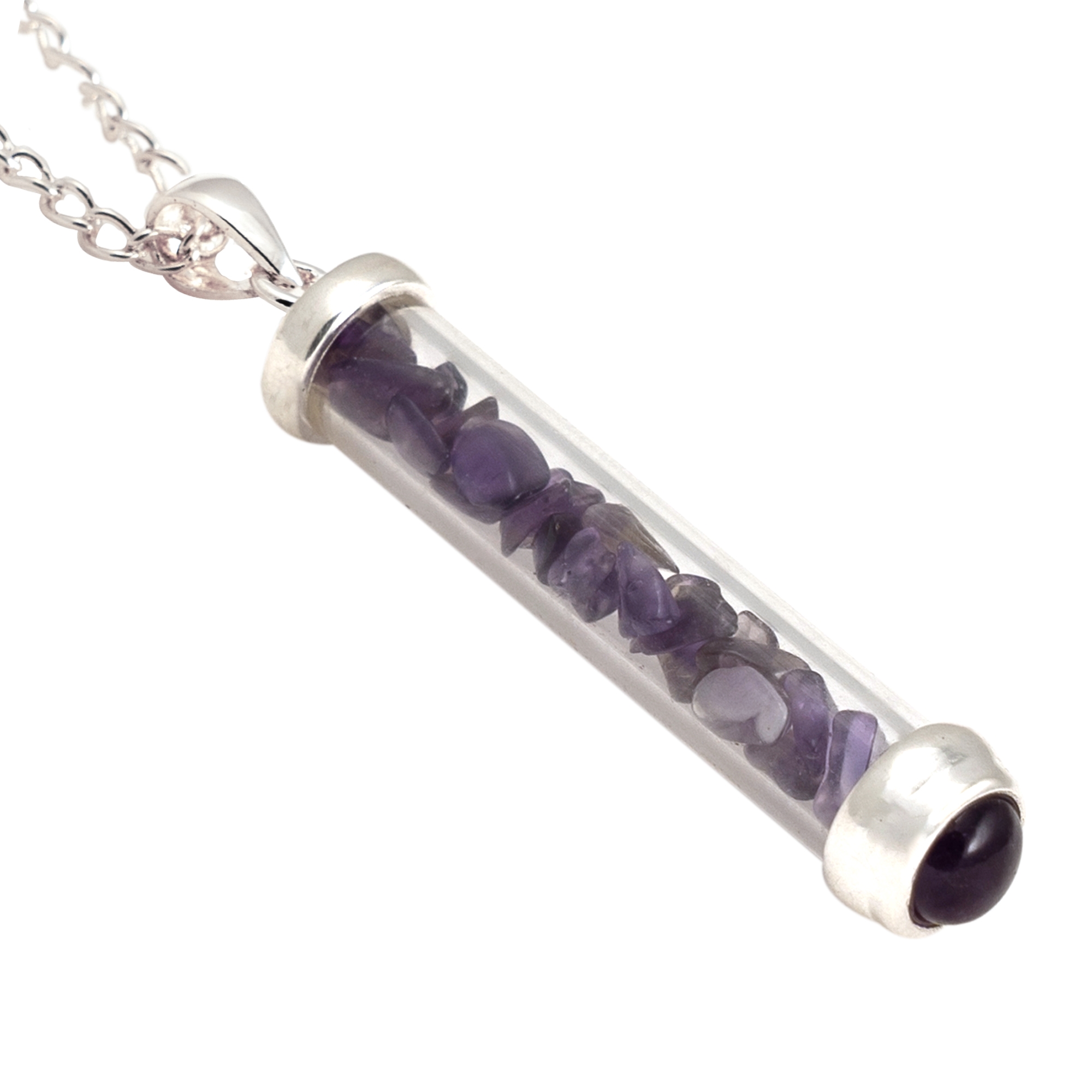 AMETHYST GEM POWER VIAL PENDANT FOR HEALING - Click Image to Close
