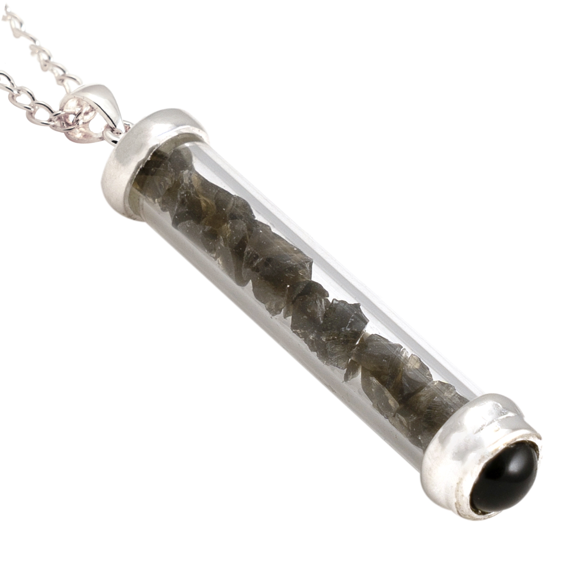 OBSIDIAN GEM POWER VIAL PENDANT FOR GROUNDING - Click Image to Close