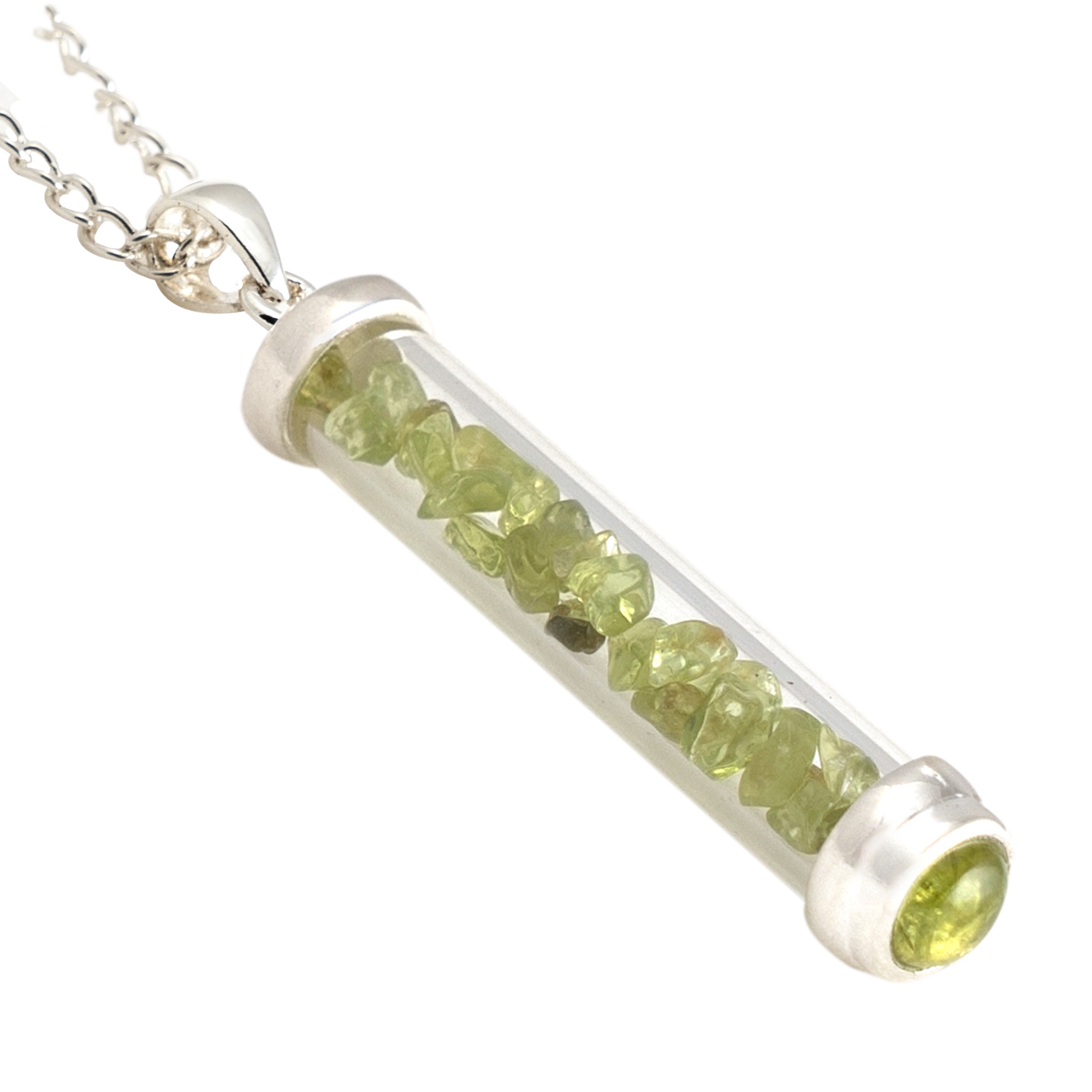 PERIDOT GEM POWER VIAL PENDANT FOR TRANSFORMATION - Click Image to Close