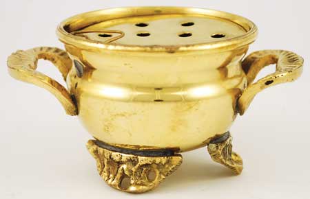 Brass Cauldron with Screen Burner 2" - Click Image to Close
