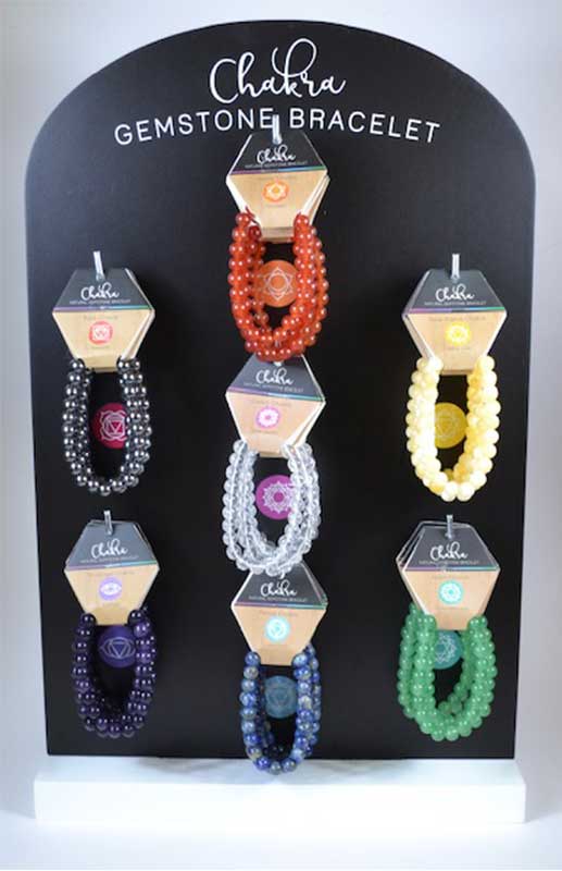 (set of 35) 7 Chakra bracelets W display board