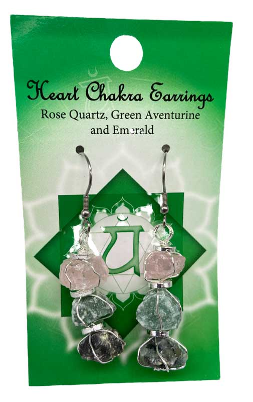 Heart chakra earrings - Click Image to Close