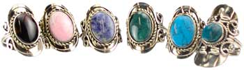 Mystery Chosen Stone adjustable ring (various) - Click Image to Close