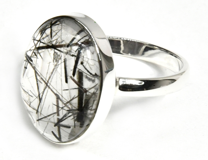 Witchy Signature piece Tourmalated Quartz ring size 8 - Click Image to Close
