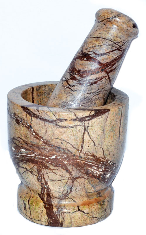 3" Bidasar Marble mortar and pestle set - Click Image to Close