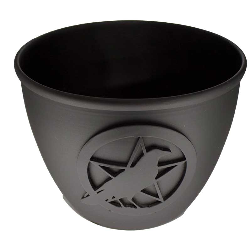 5" Pentagram & Raven Candle bowl - Click Image to Close