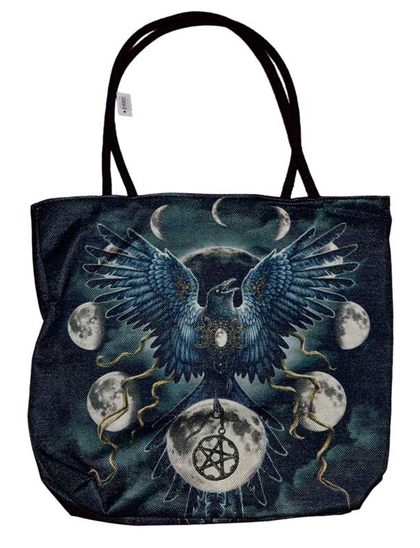 17" x 17" Moon Crow tote bag - Click Image to Close