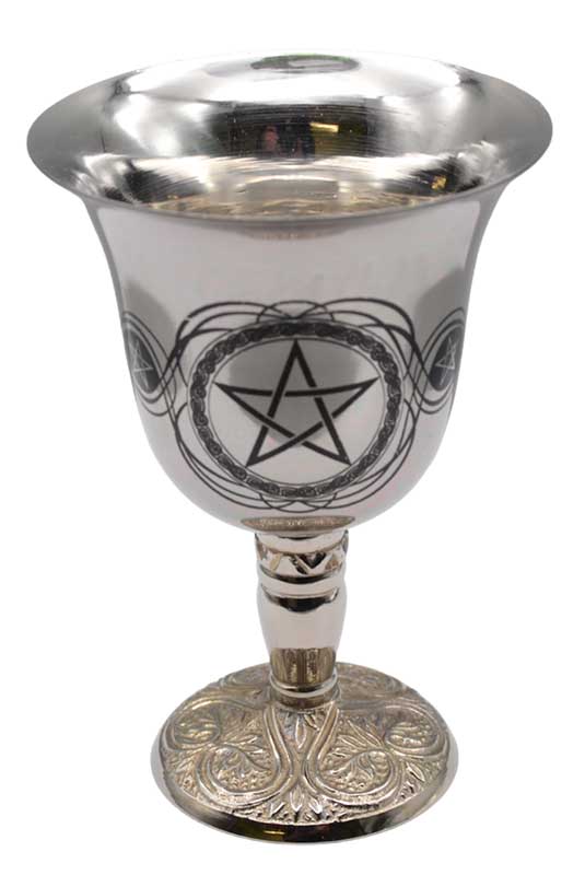 4 3/4" Pentagram chalice stainless steel - Click Image to Close