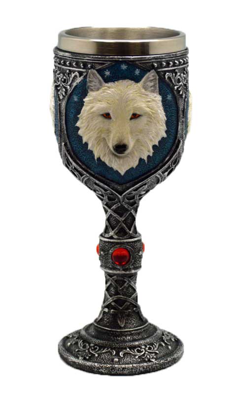 7 1/2" White Wolf chalice - Click Image to Close