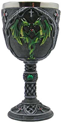 7" Green Dragon Chalice - Click Image to Close