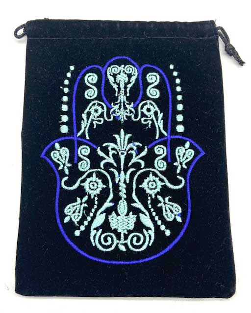 (set of 10) 5"x 7" Fatima Hand Black velveteen bag - Click Image to Close
