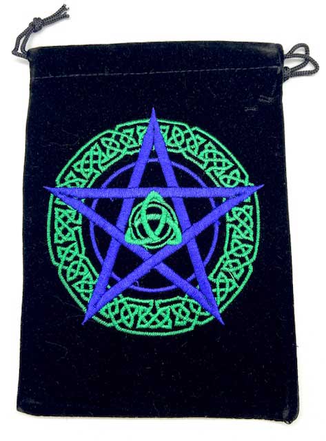 (Set of 10) 5"x 7" Pentagram Black velveteen bag - Click Image to Close