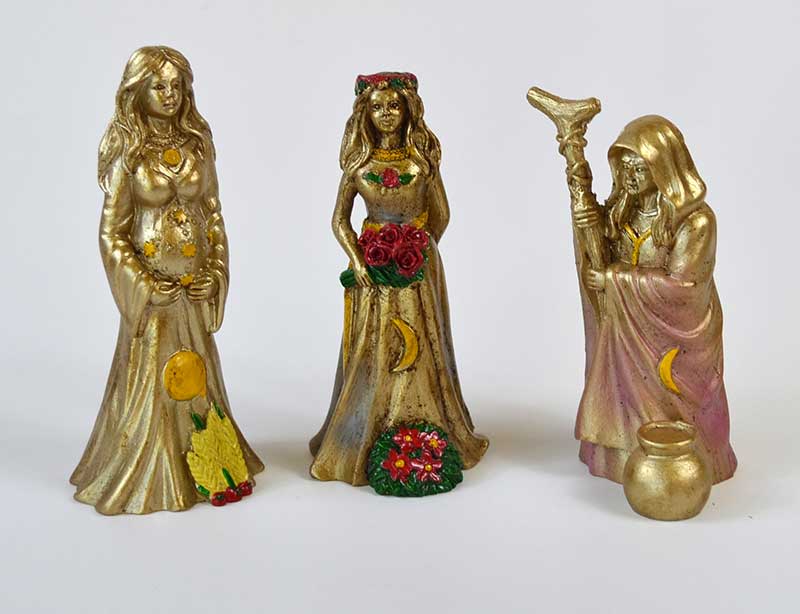 (set of 3) ~4" Mother, Maiden, Crone figurines - Click Image to Close