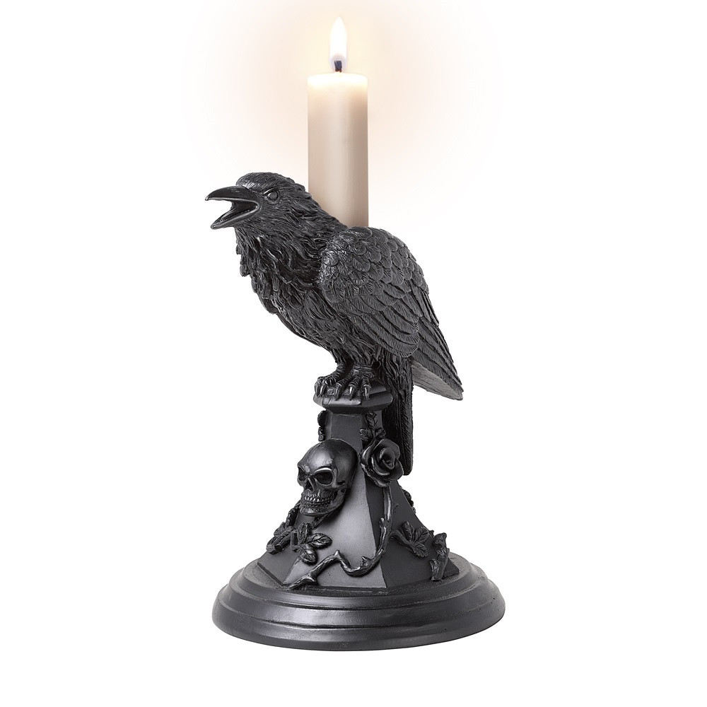Raven Candle Stick - Click Image to Close
