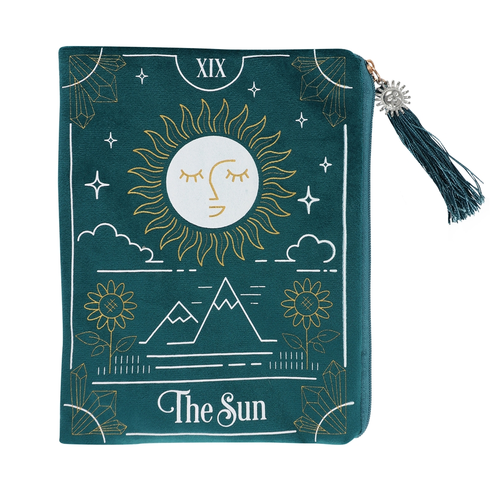 THE SUN GREEN VELVET ZIPPERED TAROT CARD BAG - Click Image to Close