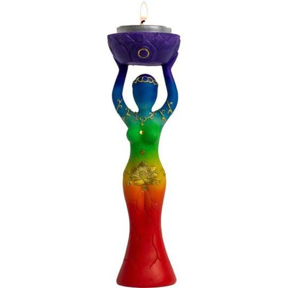 Chakra Goddess Tealight Holder - Click Image to Close